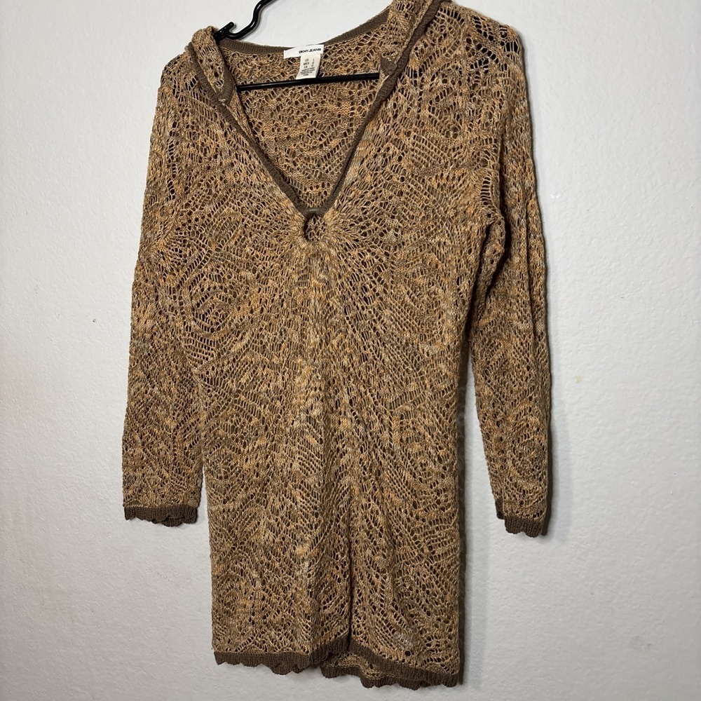 Dkny Brown Womens Knit Sweater Top Size Large